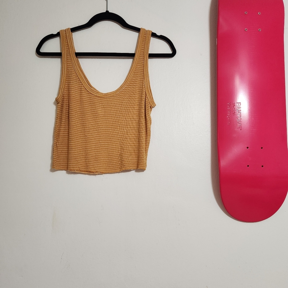 Mustard Ribbed Women's Top - Picture 3 of 3